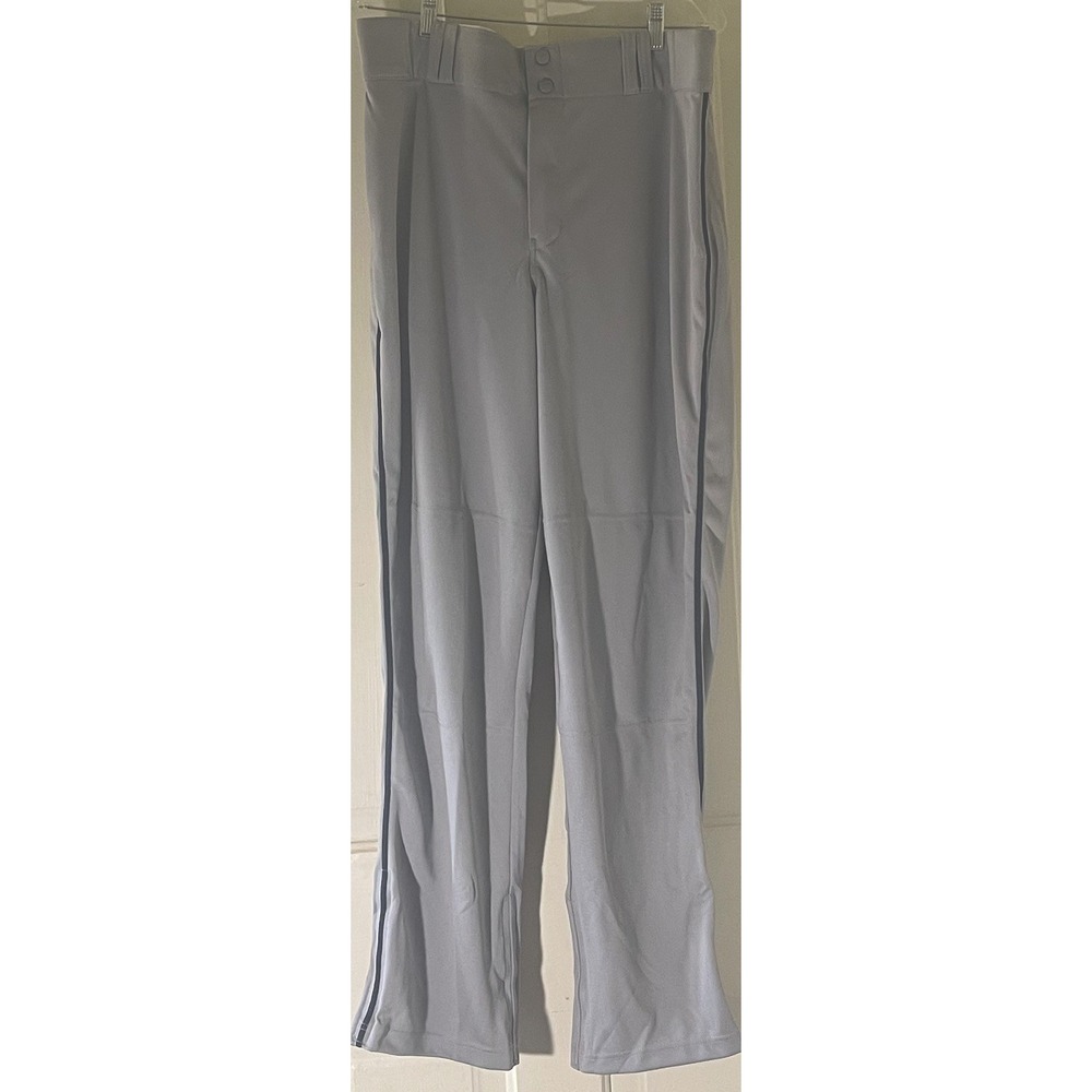 Champro Adult Baseball Pants Men's L Grey Navy Piped NWT Reinforced Knee